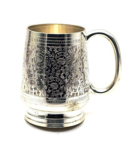 PARIJAT HANDICRAFT Unique Tankard Look - Handmade 100% Pure Brass Beer Stein -18 oz - Ice Cold Beer, Moscow Mules Mugs, - Thumbnail 3