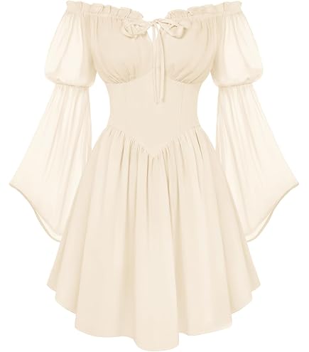 bell sleeve dress off the shoulder Women Corset Mini Dress Apricot S Strapless When you wear this Shop Tracy Royal Blue Size:34W32L