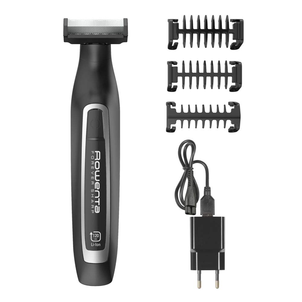 Rowenta | Forever Sharp Tondeuse Barbe Hybride 3En1 | Tailler Styliser Raser Aucun Remplacement De Lame Nécessaire Lames En Acier Inoxydable Tête Amovible Autonomie 120 Min Wet & Dry Tn6000F5