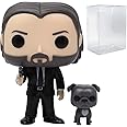 POP John Wick Chapter 3 - John Wick in Black Suit with Dog Buddy Funko Vinyl Figure (Bundled with Compatible Box Protector Case), Multicolored, 3.75 inches