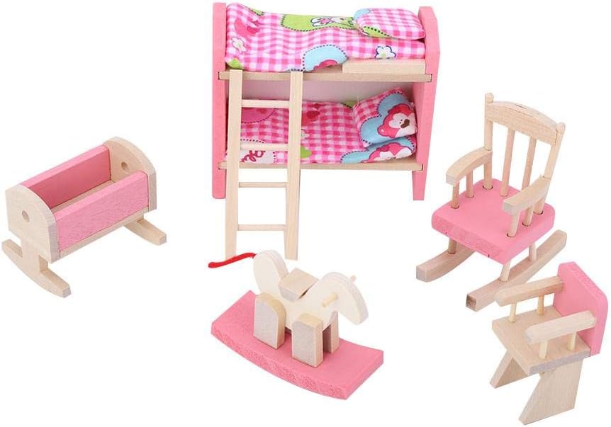 Wooden Mini Furniture Set, Realistic Simulation Toy Furniture for Doll House Accessories 1:12 Scale for Playtime Home Décor