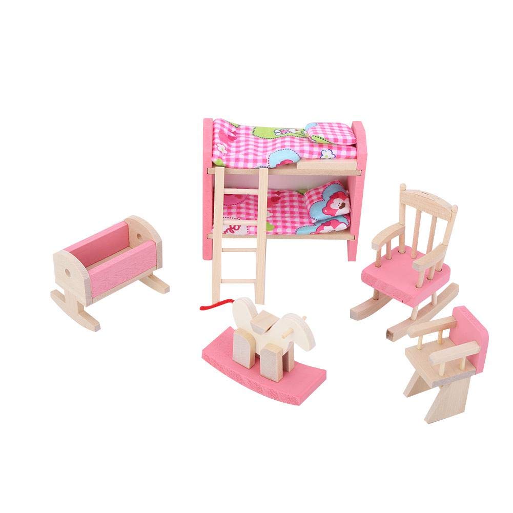 Wooden Mini Furniture Set, Realistic Simulation Toy Furniture for Doll House Accessories, 1:12 Scale for Playtime, Home Décor, and Creative Play