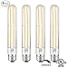 sunmeg T10 LED Bulbs 8W Edison Light LED Tubular Bulb Dimmable,Soft White 2700K, 120V E26 Base T10 LED Equivalent to 80W Incandescent Bulb (4-Pack)