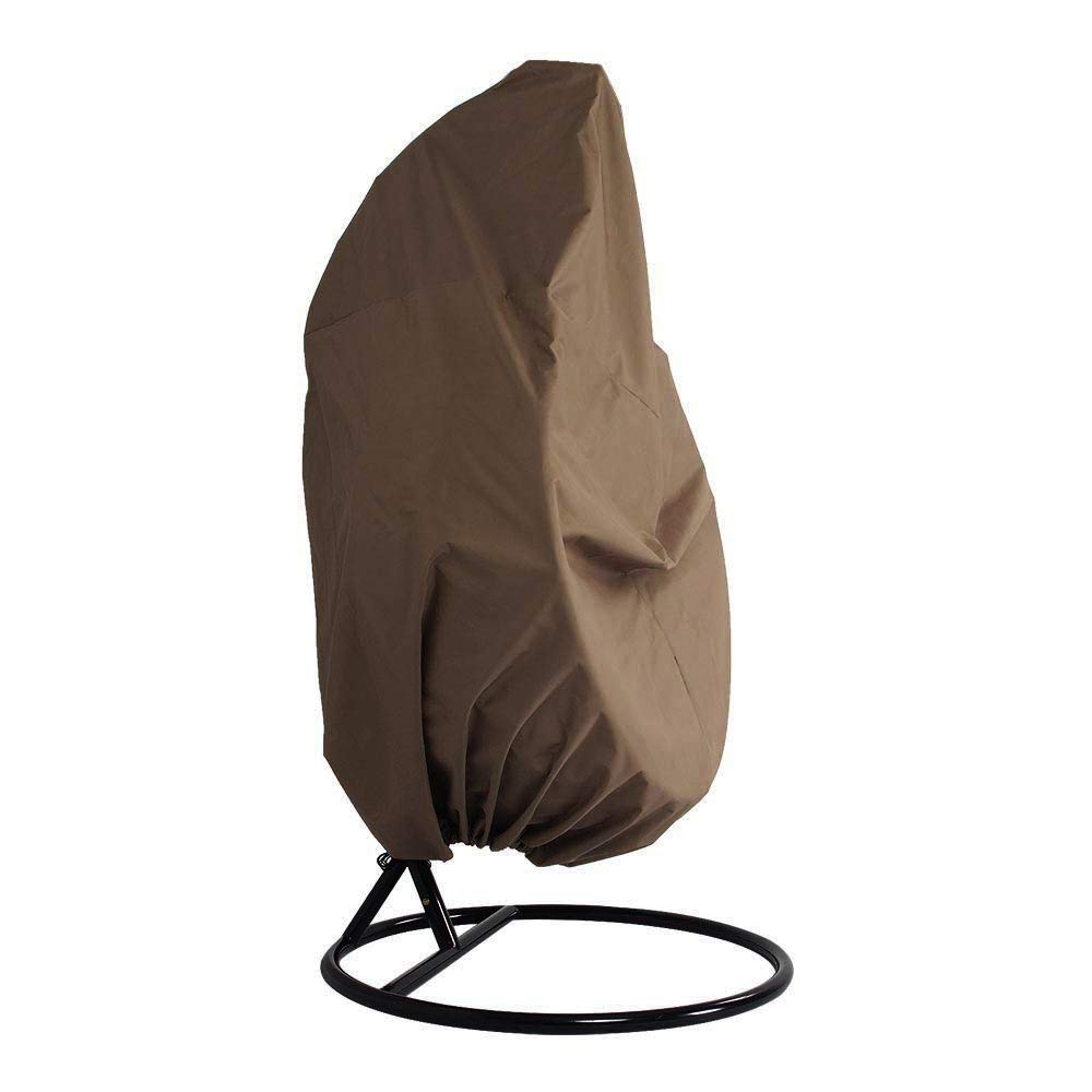 HONCENMAX Patio Hanging Chair Cover - Cocoon Egg Chair Cover - for Rattan Wicker Swing Seat Chair - Furniture Protective Cover - Waterproof Oxford Fabric with PVC Lining