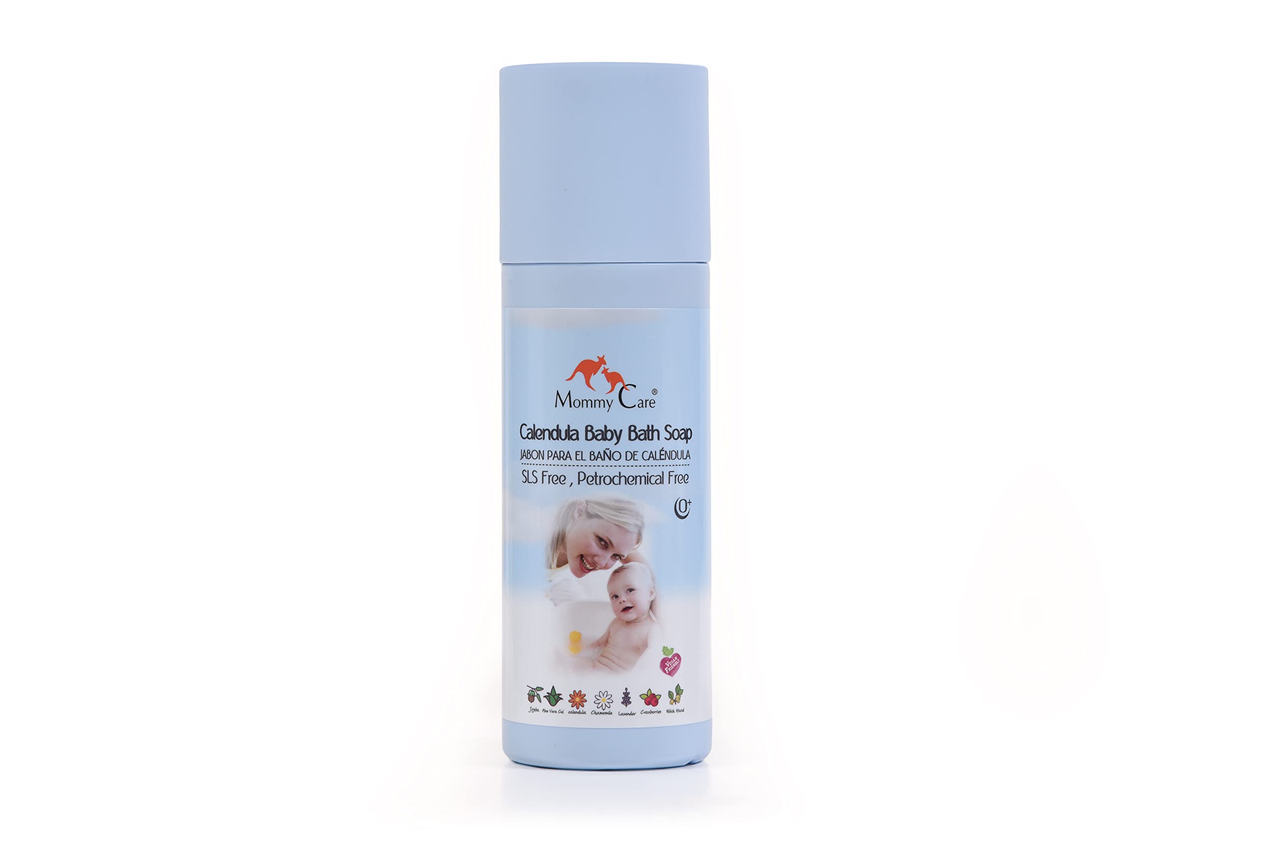 Mommy Care Calendula Baby Bath Soap – Gentle & Nourishing with Organic Calendula, Chamomile & Aloe, Lavender Scented, SLS-Free, 400ml / 13.5 fl oz