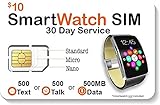 SpeedTalk Mobile Smart Watch SIM Card for 2G 3G 4G LTE GSM Smartwatches and Wearables - 30 Day Service