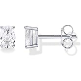 PAVOI 14K Gold Plated 925 Sterling Silver Cubic Zirconia Stud Earrings for Women - Simulated Diamond CZ Earrings
