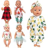 Ecore Fun 10 Item 14-16 Inch Baby Doll Clothes Dresses Outfits Pjs for 43cm New Born Baby Dolls, 15 Inch Bitty Baby Doll, American 18 Inch Girl Doll
