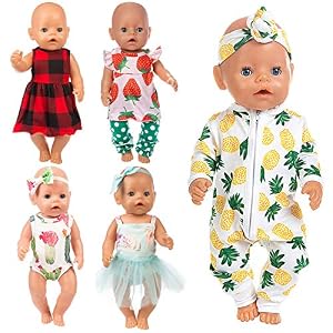 Ecore-Fun-10-Item-14-16-Inch-Baby-Doll-Clothes-Dresses-Outfits-Pjs-for-43cm-New-Born-Baby-Dolls-15-Inch-Bitty-Baby-Doll-American-18-Inch-Girl-Doll