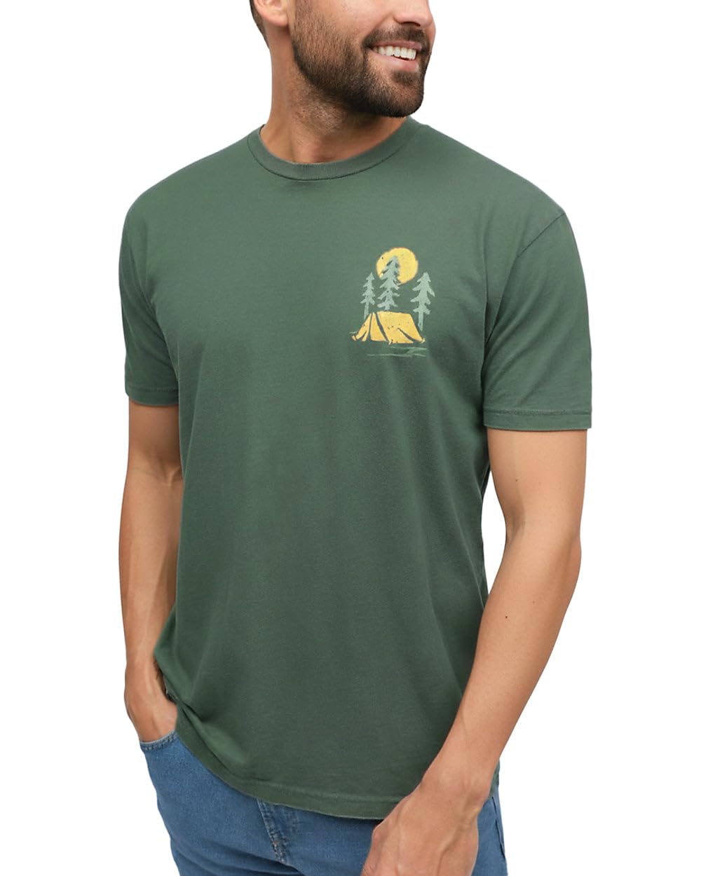 INTO THE AM Evergreen Vintage Men's Tee - Nature Themed Graphic T-Shirts (Royal Pine, XX-Large) Image