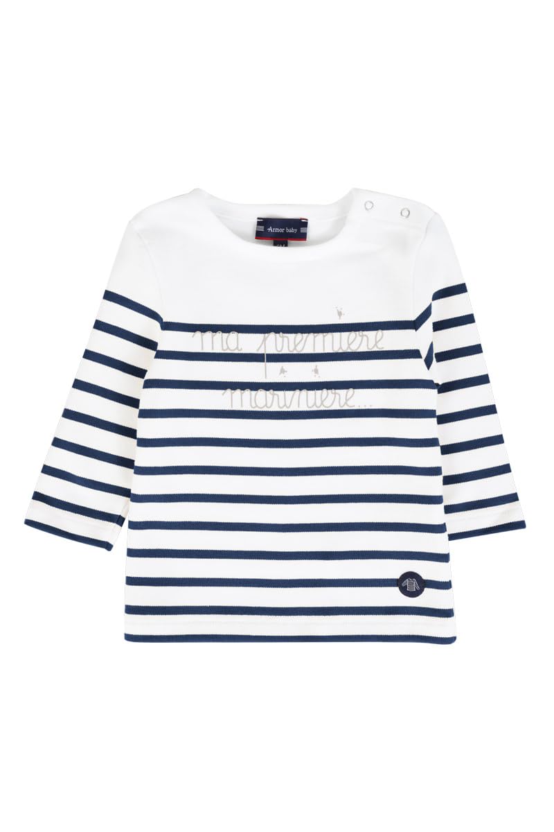 Armor Lux Baby ma 1ère Marinière T-Shirt, White (400 Blanc/Navire 400), 18-24 Months (Size: 23Months)