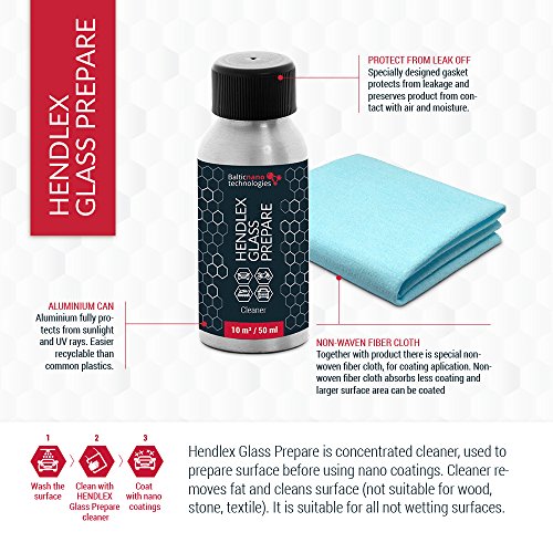 Hendlex Anti Fog Spray Nano Coating Anti Mist for Glass & Plastic Treatment Water Resistant Spray Car Window Windshield Glasses Mirrors Helmet (Small Kit)