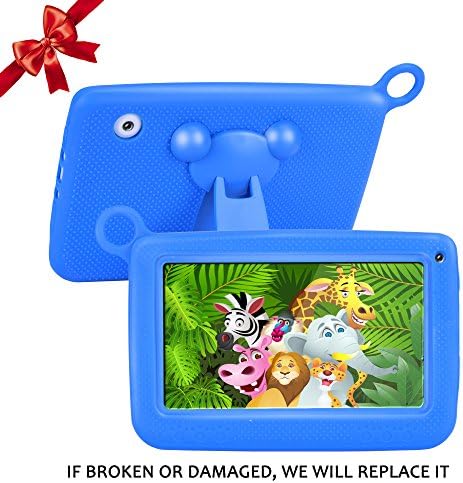 【UPGRADE &amp; CHRISTMAS GIFT】 TUFEN Best Tablet for Kids, 7'' HD Display with Silicone Bumper (1GB RAM + 8GB ROM, Android 6.0, Playstore, Youtube, Netflix, PARENT-CONTROL IWAWA, Wifi Offline) (Q758 Blue)