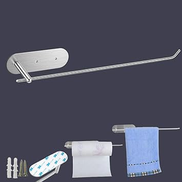 Amazon Co Jp タオル掛け タオルバー ステンレススチール タオルリング バスルームタオルハンガー 強力3m粘着またはパンチの取り付け たおるかけ おしゃれ タオルかけ 浴室 キッチンお風呂 洗面台 収納 ホーム キッチン