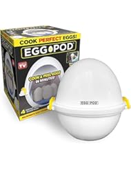 Eggpod by Emson Egg Cooker Wireless Microwave Hardboiled Egg Maker, Cooker, Egg Boiler & Steamer, 4 Perfectly-Cooked Hard boiled Eggs in Under 9 minutes As Seen On TV