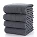 Caihong Towels Waffle Weave Drying Cotton Large Bath Towel Set - (4 Pack 27 inch x 55 inch) - Grey Blue