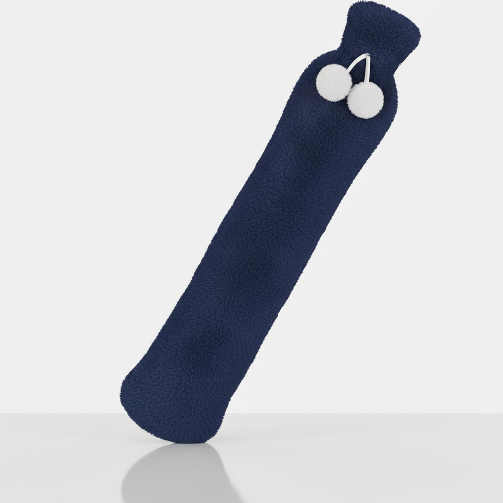 2L Long Hot Water Bottle,with Cover Fluffy,Provides Warmth and Heat Therapy; can be Wrapped Around the Neck; Suitable for Both Men and Women (Blue).