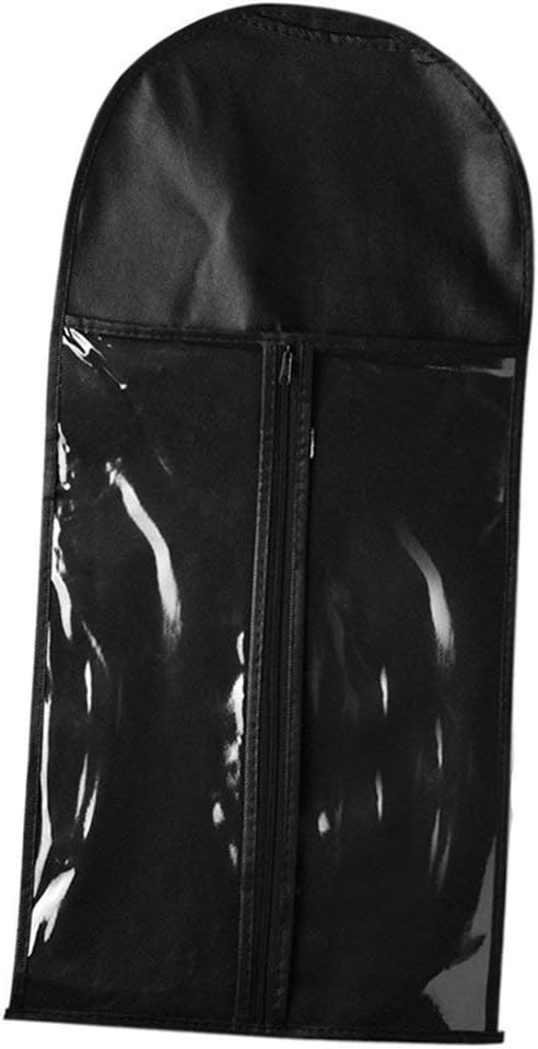 Hair Extension Storage Bag Wig Holder Case Foldable Non-Woven Portable Wig Protector Bag Dust Proof Zipper Closure (Black) - Image 3