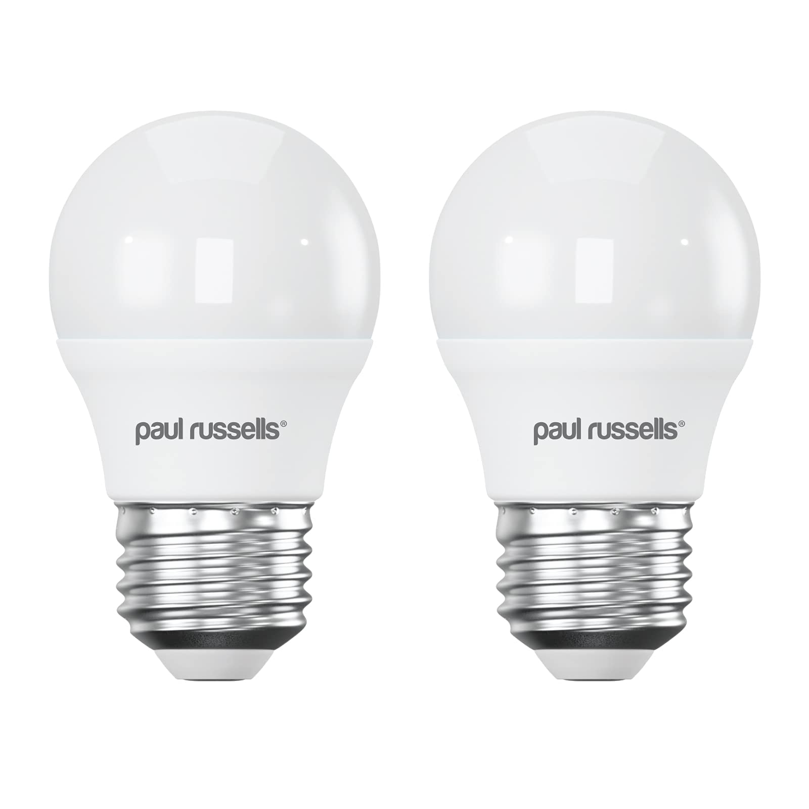 paul russells LED Light Edison Screw E27, 60w Equivalent, 6.5W 806 Lumens LED Bulbs, 6500K Bright Daylight, Mini Globe Frosted G45 ES Golf Ball Energy Saving (Not Dimmable) Lightbulbs, 2 Pack
