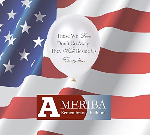 Biodegradable Personalizable Remembrance Balloons: 30pc White Funeral Balloons for Balloon Releases &amp; Sympathy Gifts | Created/Sold by AMERIBA, a USA company (White with Gray Writing)