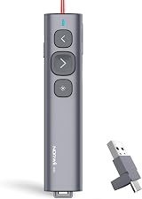 Norwii N95 Presentation Clicker USB-C USB-A Receiver Red view 1