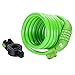 ETRONIC Security Bike Lock Self Coiling Resettable Combination Lock Bike Cable Lock, 6-Feet x 3/8-Inch - Green