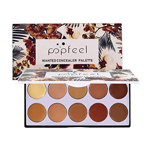 shamrock58 10 Colors Full Coverage Cream Concealing Foundation Concealer Makeup Silky Combination (Multicolor) - Thumbnail 3