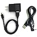 NeuTab 5V/2A AC Adapter Wall Charger+Micro USB+2.5mm DC Cable for 7'' 8'' 9'' 10.1'' Android Tablet PC eReader