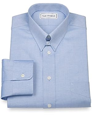 Men's Pinpoint Snap Tab Collar Button Cuff Dress Shirt