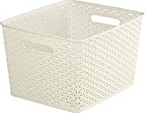 Curver My Style Rattan 18L White Storage Baskets Rectangular