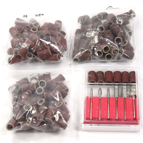 ~Ships From CA, USA~ 2in1 Comb Set 6PCS Nail Drill Bits Manicure & 150 PCS Nail Drill Sanding Bands Roll 80" 120" 180"