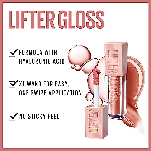 Maybelline New York Lifter Gloss, Hydrating Lip Gloss with Hyaluronic