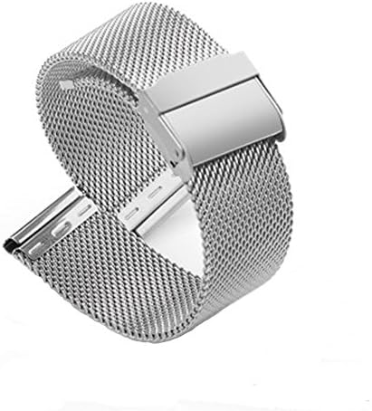 20mm Luxury Mesh Watch Bands 0.6 Interlock Safety Clasp Solid Stainless Steel Milanese Watch Strap Replacement for Men and Women Silver Tone LeapTop