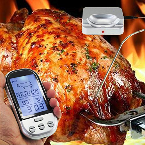 dezirZJjx Digital Food Thermometer,Kitchen Household Mini Digital BBQ Food Thermometer Meat Probe Temperature Tool Black