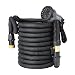 FIXKIT 50ft Expandable Garden Hose, Car Hose, Improved Water Hose With Double Latex Core, 3/4" Solid Brass Connector, Extra Strength Fabric, 8 Way Spray Nozzle, Black primary