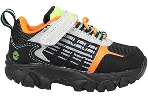 Hi-Tec Toddler Boys Ravus Rush Low Hiking Hiking Sneakers Shoes - Black, Grey, Yellow