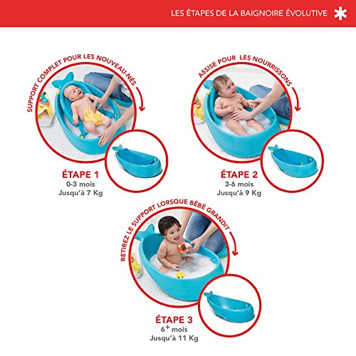 Skip Hop Moby Bath Smart Sling 3-Stage Bathtub, Blue