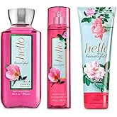 Bath and Body Works Hello Beautiful Body Care Set. Shower Gel 10 Fl Oz, Fine Fragrance Mist 8 Fl Oz and Body Cream 8 Fl Oz.