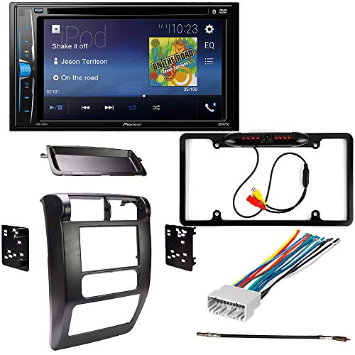CACHÉ KIT218 Bundle with Complete Car Stereo Installation Kit with Receiver - Compatible with 2003-2006 Jeep Wrangler - Bluetooth Touchscreen Radio - Backup Camera, Double Din Mounting Kit(5 Item)