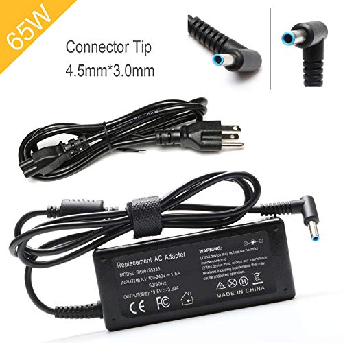 VUOHOEG 65W AC Adapter Charger Replacement for HP 15-F009WM 15-F023WM 15-F039WM 15-F059WM 15-g073nr F9H92UA 15-g074nr Laptop Power Supply with Cord