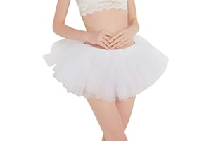 Women's Tulle Skirt Teen Adult Classic Elastic Layered Tutu Skirt for Dress-Up Parties Ballet Mini Skirt Underskirt Petticoat