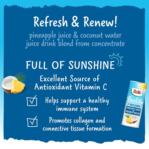 Dole Fruitify Replenish, Pineapple Juice & Coconut Water, 8 Fl Oz (Pack