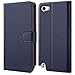 HOOMIL Wallet Case for Apple iPod Touch 7/6/5, [Classic Business Series] Flip Leather Cover - Blue