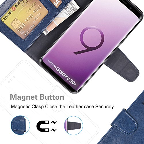 image for Galaxy S9 Plus Case, Arae [Kickstand Feature] PU Leather Wallet case w