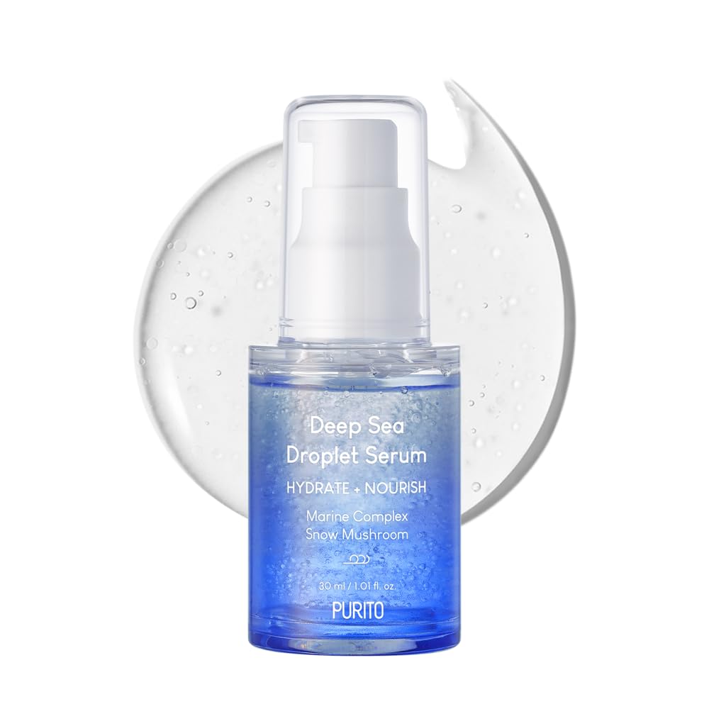 PURITO Deep Sea Serum, Lightweight, Hydrating, for All Skin Types, Ampoule, Facial Serum for face, Vegan & Cruelty-Free, Korean Skin Care, 30ml 1.01fl.oz
