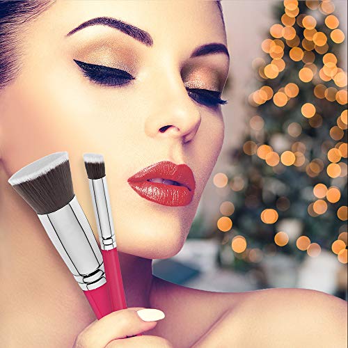 Kabuki Makeup Brush Set - Foundation Powder Blush Concealer Contour Brushes - Perfect For Liquid, Cream or Mineral Products - 10 Pc Collection With Premium Synthetic Bristles For Eye and Face Cosmetic - Thumbnail 6