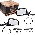 Driver and Passenger Power Side View Mirrors Black & Chrome Replacement for 1992-1996 F150 Pickup Truck F7TZ17682BAA F7TZ17683BAB