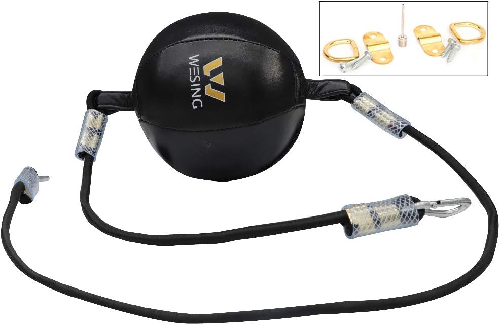 Wesing Double End Striking Bag Leather Boxing Speed Ball Bag