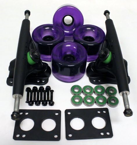 Landyachtz Bear GRIZZLY 852s Longboard Trucks, 70mm PURPLE Pro Wheels Package