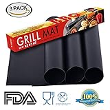 SUMGOTT Non-Stick BBQ Grill Mat, Perfect for Charcoal, Electric and Gas Grill, Reusable, Easy to Clean, Essential Grilling Accessories for Home Cooks and Grillers, Set of 3